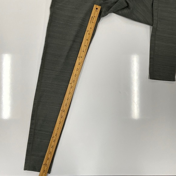 Women’s Athleta Leggings Green/Blue Striped Size Medium at Long Hits at Ankles - Picture 3 of 7